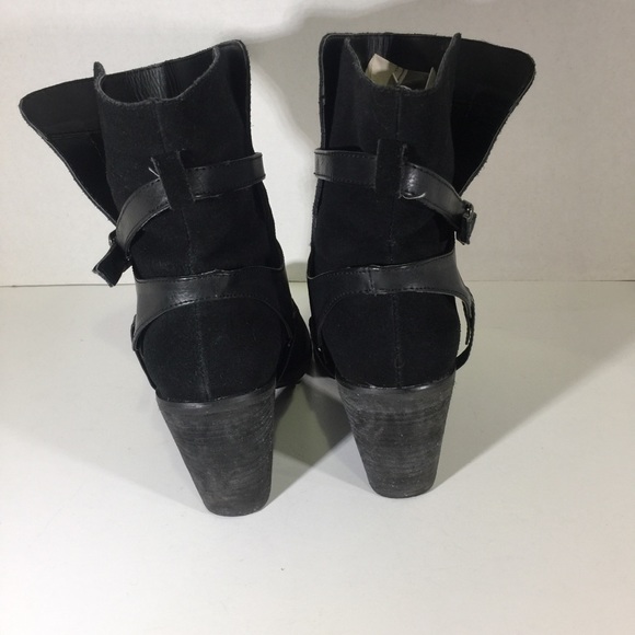 Restricted Black Suede Motorcycle Boots - Picture 7 of 8